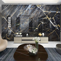 ورق حائط مزخرف بالرخام الأبيض والأسود ، ورق حائط حديث بسيط ، لغرفة المعيشة ، أريكة تلفزيون ، لوحة جدارية فنية تجريدية ، ديكور منزلي - الصورة 3